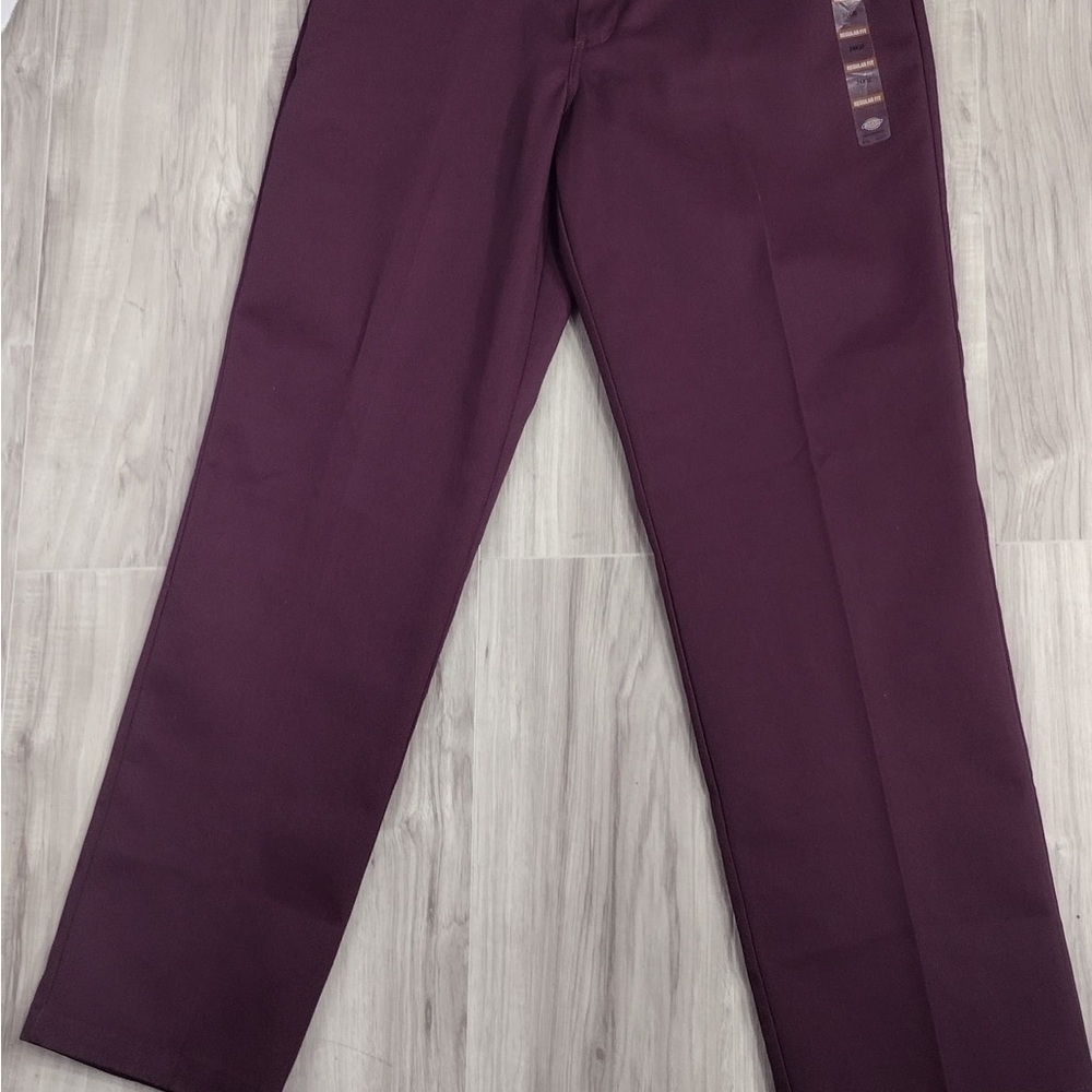 Dickies Men's Burgundy Pants size 34x 32 brand new w tags - Picture 2 of 10